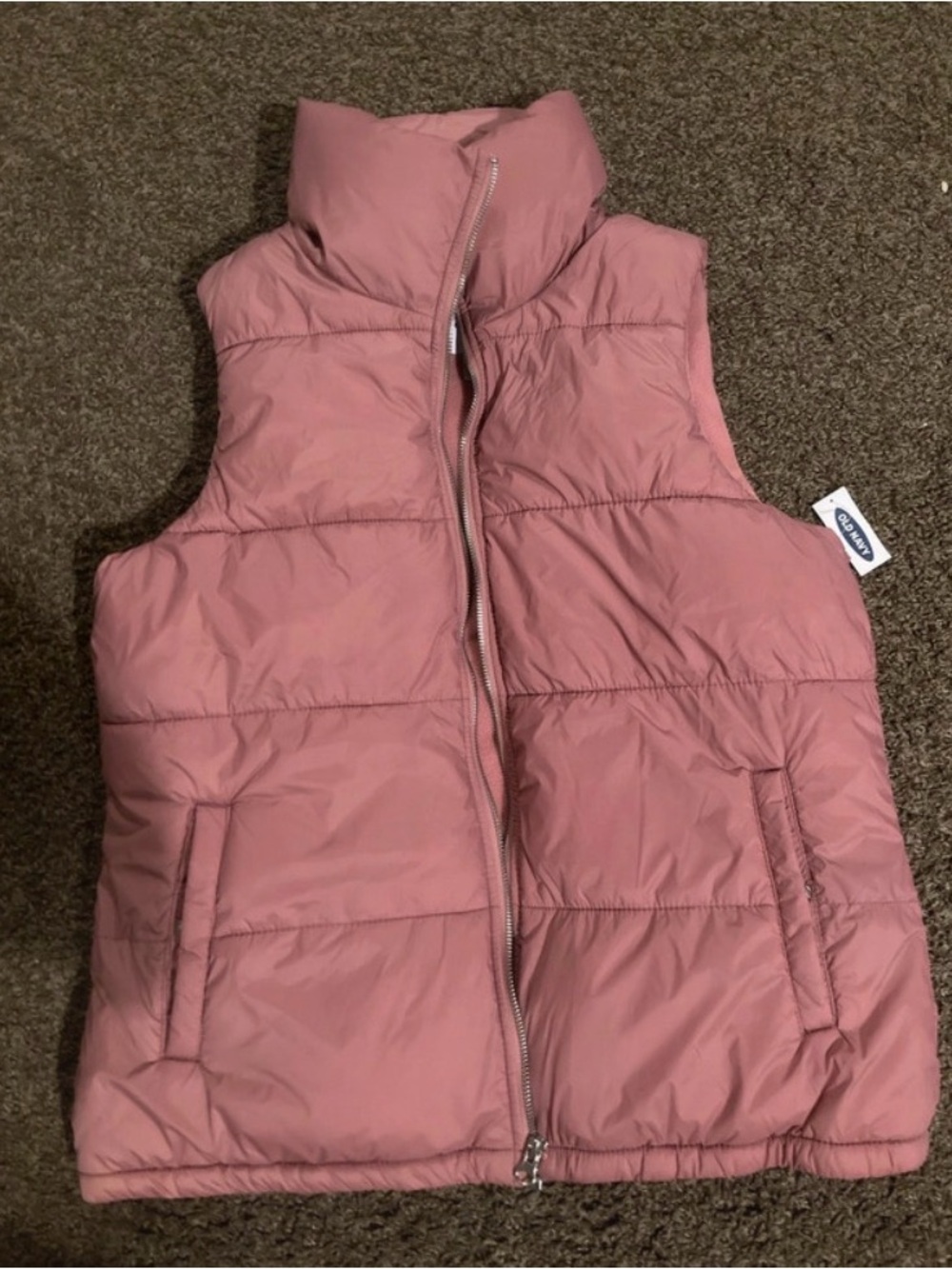 Old Navy Dusty Rose Quilted Puffer Vest